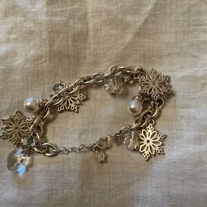 Avon Silver Snowflake Charm Bracelet